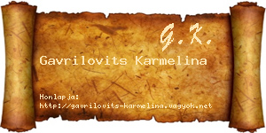 Gavrilovits Karmelina névjegykártya